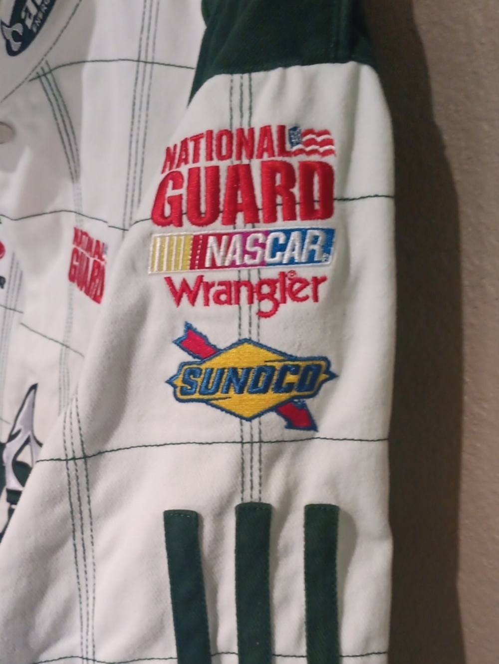 Dale Jr. Chase AMP Energy Men's White and Dark Green Racing Jacket - Picture 5 of 10